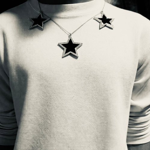 Triple Rhinestone Star Necklace